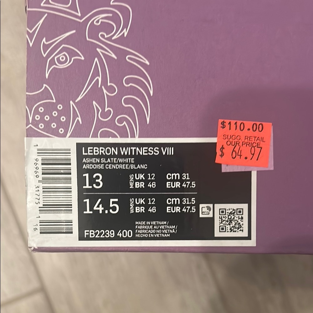 Nike Black and Blue LeBron Witness high Top Sneakers - Picture 3 of 4